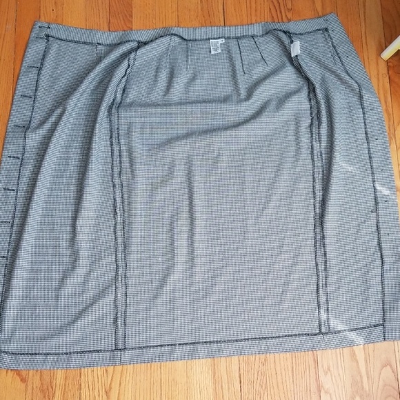 VTG Gingham Blk & White Button Pencil Skirt - Picture 7 of 8